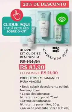 O Boticário O boticario - kit cuide-se bem nuvem oferta