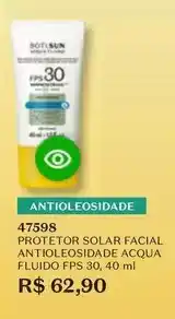 O Boticário Solar - protetor facial antioleosidade acqua fluido fps 30 oferta