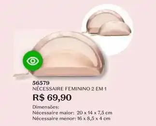 O Boticário Nècessaire feminino 2 em 1 oferta