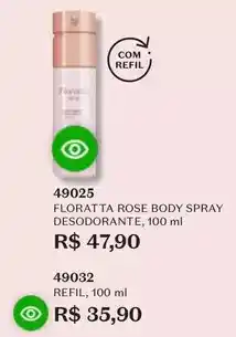 O Boticário Floratta - rose body spray desodorante oferta