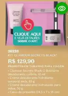 O Boticário Glamour - kit secrets black oferta