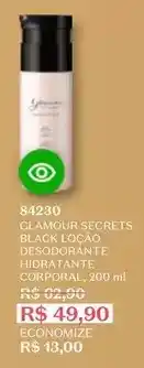 O Boticário Glamour - secrets black locao desodorante hidratante corporal oferta