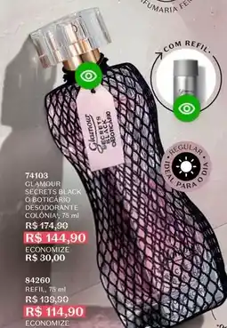 O Boticário Glamour - cláadour sécrettes black oz bologaron oferta