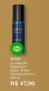 O Boticário Glamour - midnight body spray desodorante oferta