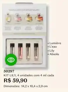 O Boticário Lily - kit , 4 unidades com 4 ml cada oferta