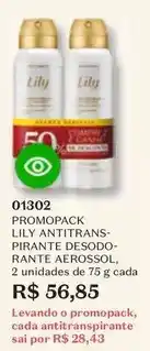 O Boticário Lily - promopack llily antitranspirante desodo- rante aerossol oferta