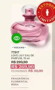 O Boticário Lily - love eau de parfum oferta