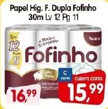 Cercadão Papel Hig. F. Dupla Fofinho 30m oferta