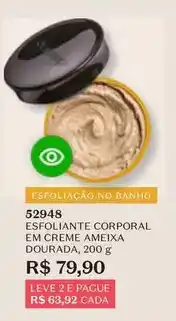 O Boticário Leve - esfoliante corporal em creme ameixa dourada oferta