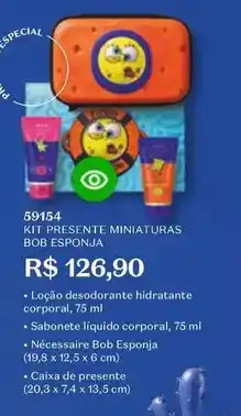 O Boticário O boticario - kit presente miniaturas bob esponja oferta