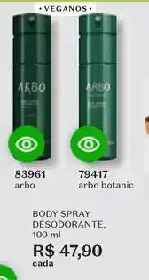 O Boticário Arbo - body spray desodorante oferta