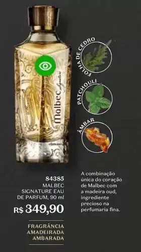 O Boticário Malbec - sginature eau de parfum oferta