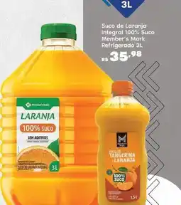 Sam's Club Member's mark - suco de laranja integral 100% suco oferta