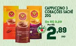 Araújo Supermercados Cappuccino 3 corações sache oferta