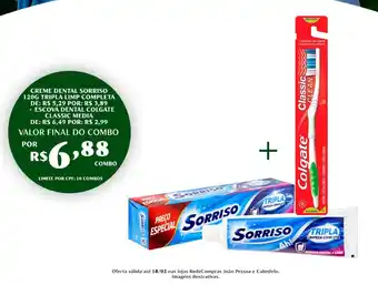 Rede Compras Creme dental sorriso tripla limp completo + escova dental colgate classic media oferta