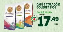 Araújo Supermercados Café 3 corações gourmet oferta