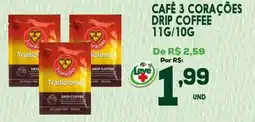 Araújo Supermercados Café 3 corações drip coffee oferta