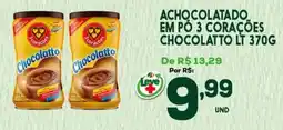 Araújo Supermercados Achocolatado em po 3 corações chocolatto lt oferta