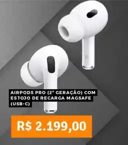 Pontofrio Airpods pro (2ª geração) com estojo de recarga magsafe (usb-c) oferta