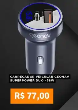 Pontofrio Carregador veicular geonav superpower duo - 38w oferta