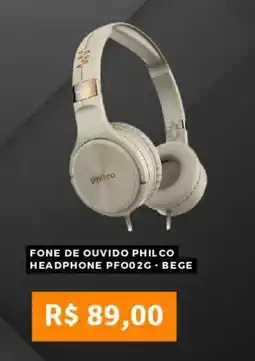 Pontofrio Fone de ouvido philco headphone pf002g-bege oferta