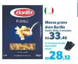 Sam's Club Massa grano duro Barilla Fusilli, oferta