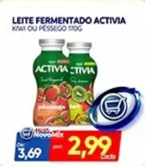 Novo Mix Leite fermentado activia kiwi ou pessego oferta