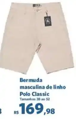 Sam's Club Bermuda masculina de linho Polo Classic oferta