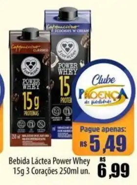 Proença Supermercados Bebida Láctea Power Whey RS 15g 3 Corações oferta