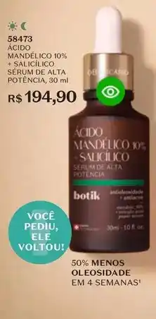 O Boticário Power - acido mandelco 10% oferta