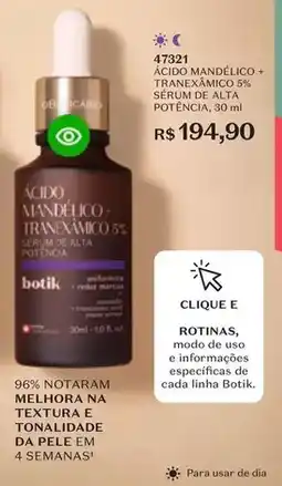 O Boticário Power - acido mandelico + tranexamico 5% serum de alta potencia oferta