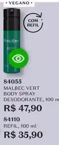 O Boticário O boticario - malbec vert body spray desodorante oferta