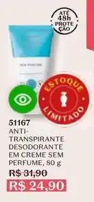 O Boticário O boticario - transpirante desodorante em creme sem perfume oferta