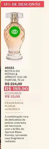 O Boticário Floral - botica 244 personate eau de parfum oferta