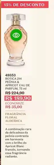 O Boticário Floral - botica 244 personate eau de parfum oferta