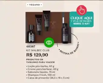 O Boticário Malbec - kit club oferta