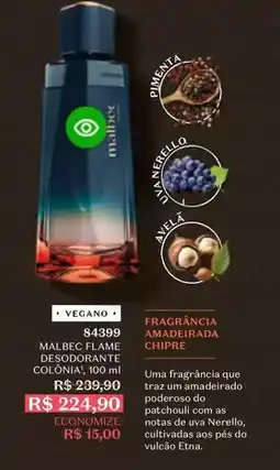 O Boticário Malbec - flame desodorante colônia oferta