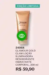 O Boticário Glamour - gold glam loção desodorante hidratante corporal oferta