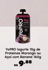 Sam's Club Yopro - iogurte 15g de proteinas morango ou açaí com banana 160g oferta