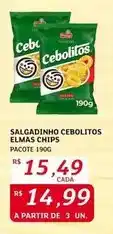 Assaí Atacadista Cebolitos - salgadinho elmas chips oferta