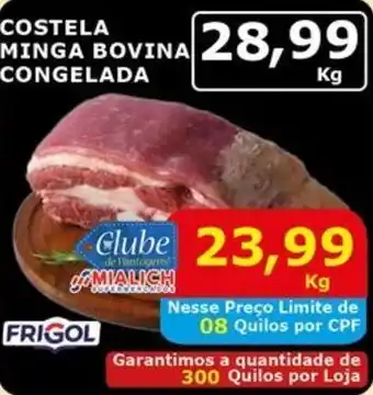 Mialich Supermercados Costela minga bovina congelada oferta