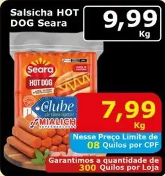 Mialich Supermercados Salsicha HOT DOG Seara oferta