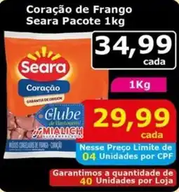 Mialich Supermercados Coração de Frango Seara Pacote oferta