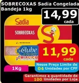 Mialich Supermercados SOBRECOXAS Sadia Congelada Bandeja oferta