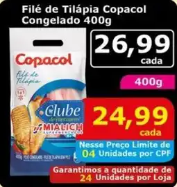 Mialich Supermercados Filé de Tilápia Copacol Congelado oferta