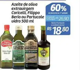 Comper Azeite De Oliva Extravirgem Coricelli Filippo Berio Ou Portucale Vidro 60% De Desconto Na 2a Unidade oferta