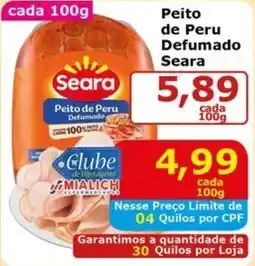 Mialich Supermercados Peito de Peru Defumado Seara oferta