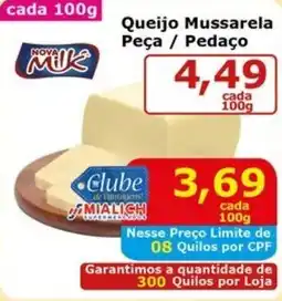 Mialich Supermercados Queijo Mussarela Peça / Pedaço oferta