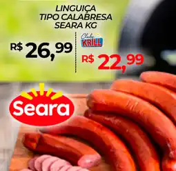 Rede Krill Linguiça tipo calabresa seara oferta