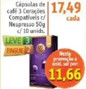 Sonda Cápsulas de café 3 Corações Compatíveis c/ Nespresso oferta